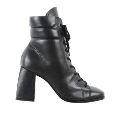 Bota Preta Cadarço Salto Bloco 8cm Lj Luciana Janich - comprar online