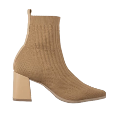 Bota Textil Elastano Palha Salto 7cm Bico Fino Lj Luciana Janich na internet