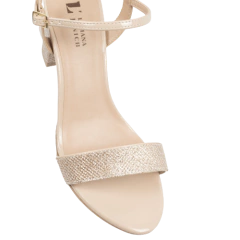 Sandália Amendoa Ouro salto Bloco 8cm Lj Luciana Janich - comprar online
