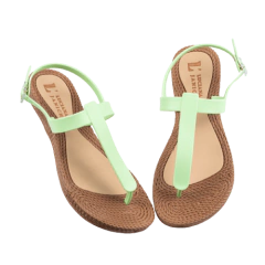 Sandália Rasteira Menta/Caramelo Luciana Janich