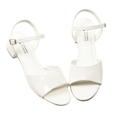 Sandália Verniz off White Salto 3,5 cm Lj Luciana Janich