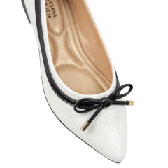 Sapatilha Branca Tira Preta Laço Frontal Luciana Janich - comprar online