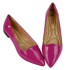 Sapatilha Verniz Pink Luminous Bico Fino Lj Luciana Janich