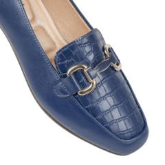 Sapatilha Marinho Croco Frontal Bico Quadrado LJ Luciana Janich - comprar online