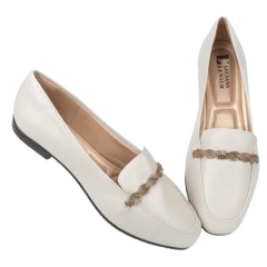 Sapatilha Off White Strass Frontal Lj Luciana Janich