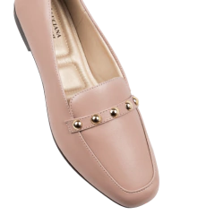 Sapatilha Rose Botões Dourados Frontal Bico Quadrado Lj Luciana Janich - comprar online