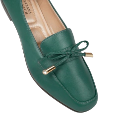 Sapatilha Verde Laço Cristal Frontal Bico Quadrado LJ Luciana Janich - comprar online