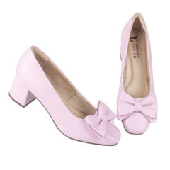 Sapato Couro Magnolia Laço Salto 5,5 cm LJ Luciana Janich