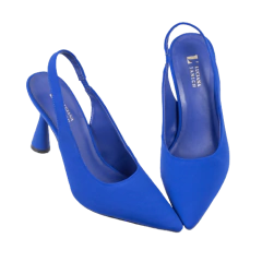 Scarpin Textil Bic Salto Cone 9cm Lj Luciana Janich