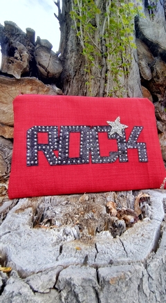 Sobre de mano Rock rojo granate