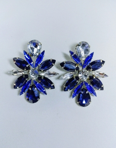Aros de gemas azules y plata