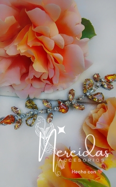 Pulsera de gemas naranja y durazno