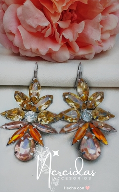 Aros de gemas champagne y durazno