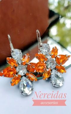Aros de gemas naranja 