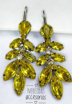Aros de gemas amarillo lima