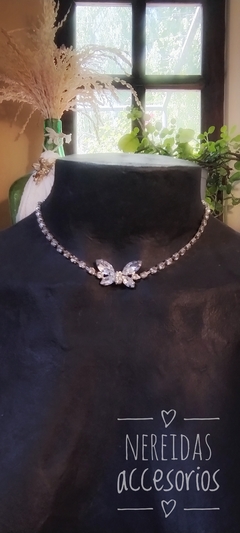Choker de Strass y mariposa de gemas cristal