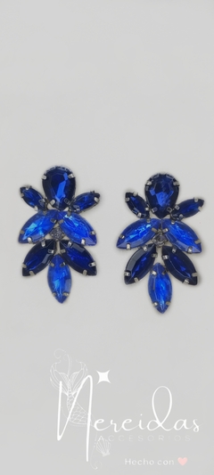 Aros dé gemas azul noche combinados