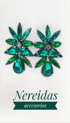Aros grandes de gemas verde esmeralda