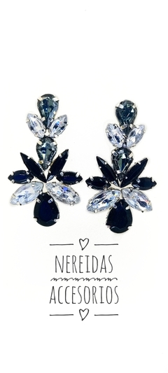 Aros de gemas negros largos