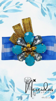 Escarapela Argentina con flor dorada central - comprar online