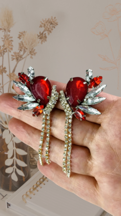 Aro Francesca granate y cristal - comprar online
