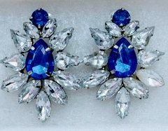 aro strass azul y plata