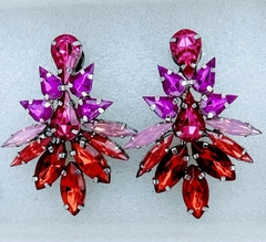 aro strass fucsia y rojo