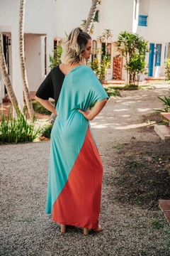 VESTIDO AMPLO BLOCO DE CORES - loja online