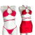 Biquíni trilobal vermelho com saia