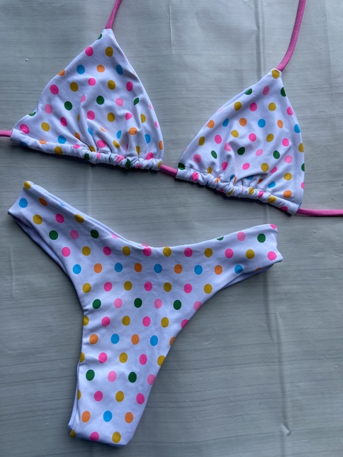 BIQUÍNI poa branco colorido