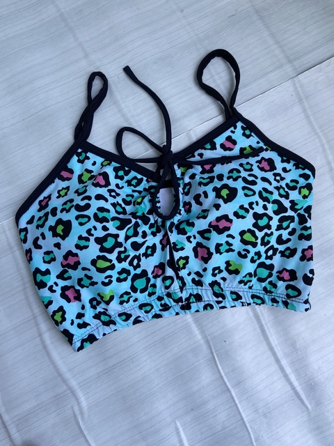 Top onça verde colorida