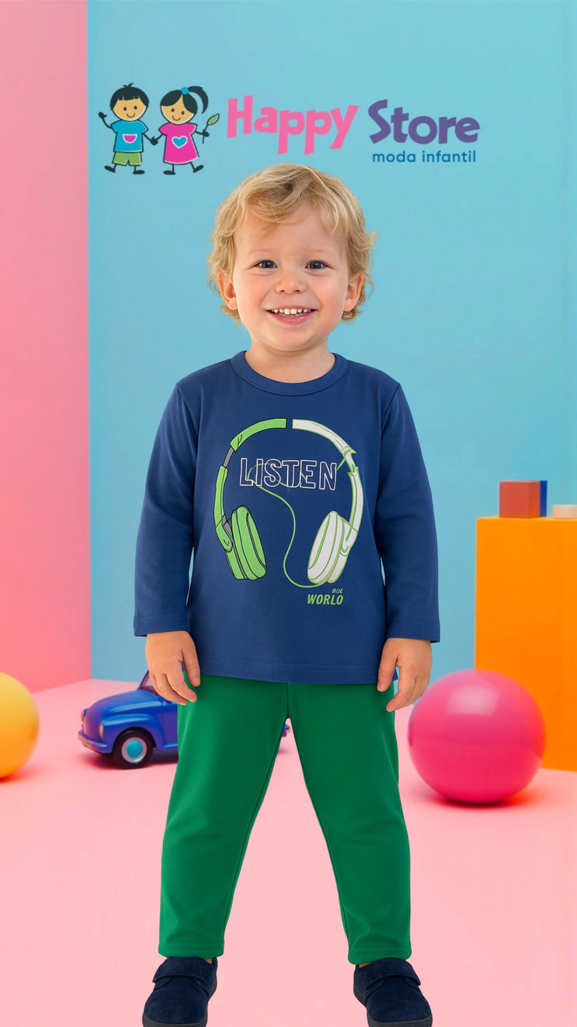 CONJ. PIPA BL. LISTEN TO THE WORLD / CÇ. MOLETOM (14217)