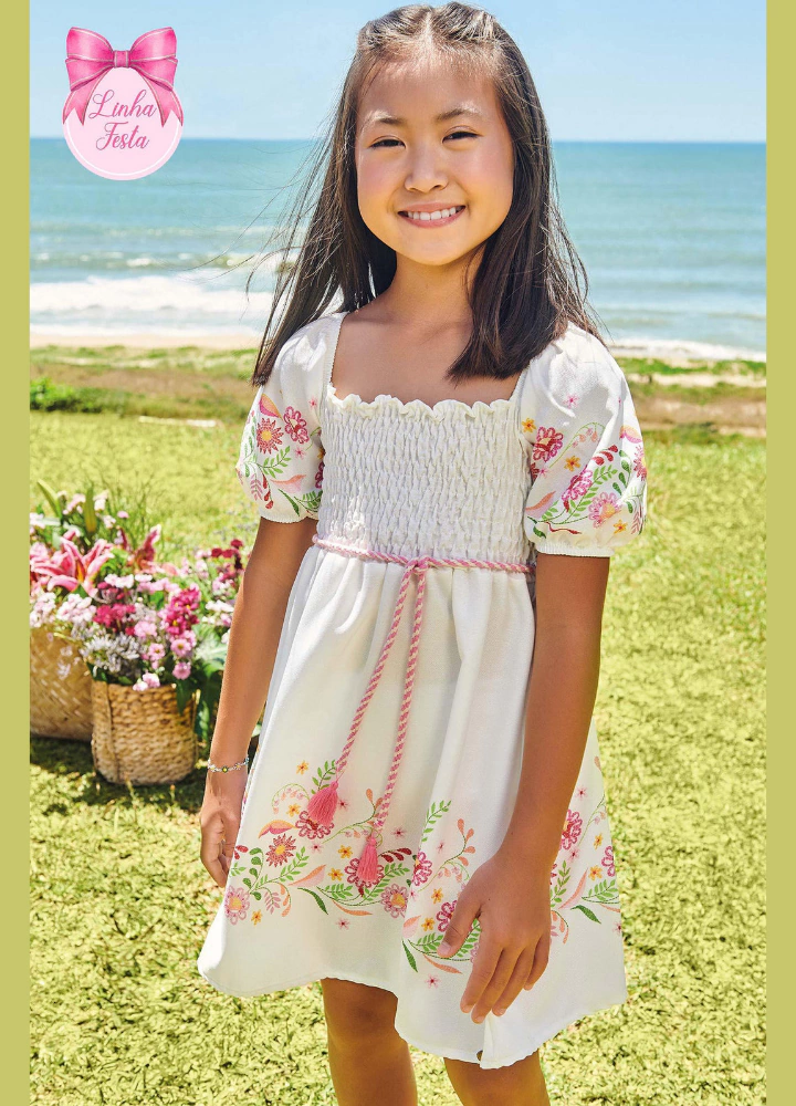 VESTIDO INFANTI POLYLIN FLORES (10508)