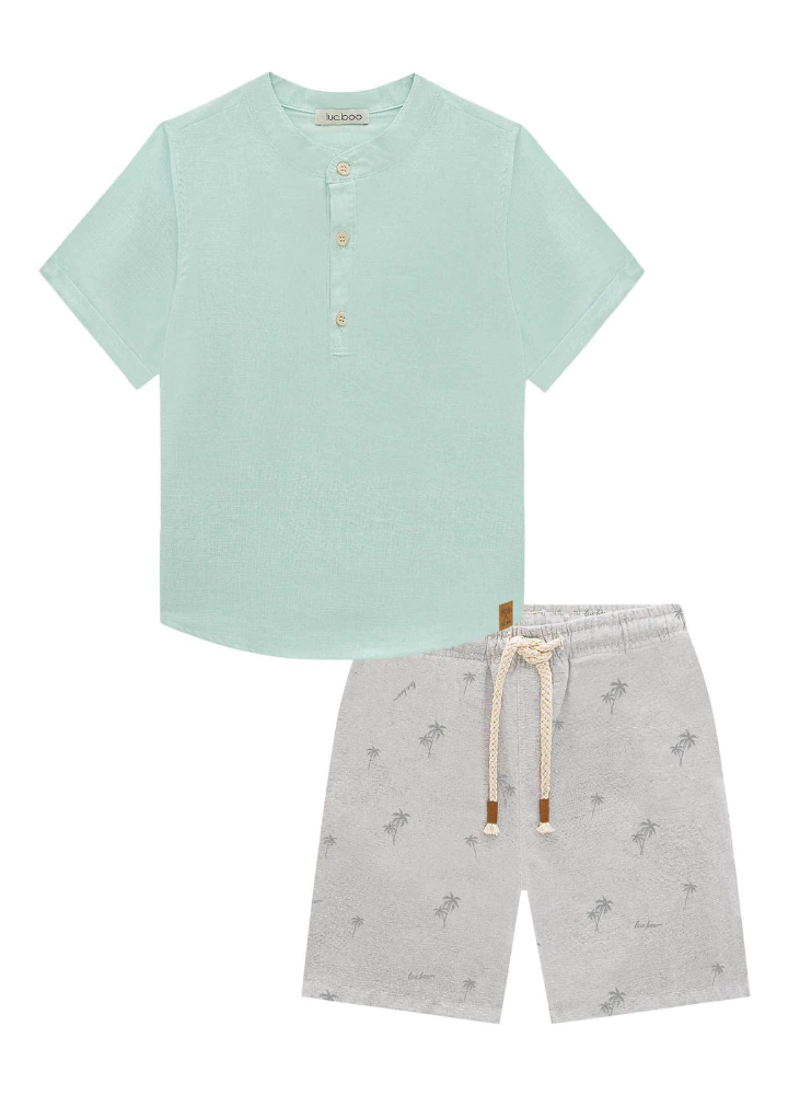 CONJ. LUC BOO CM SOCIAL/SHORT EM LINHO (11076)
