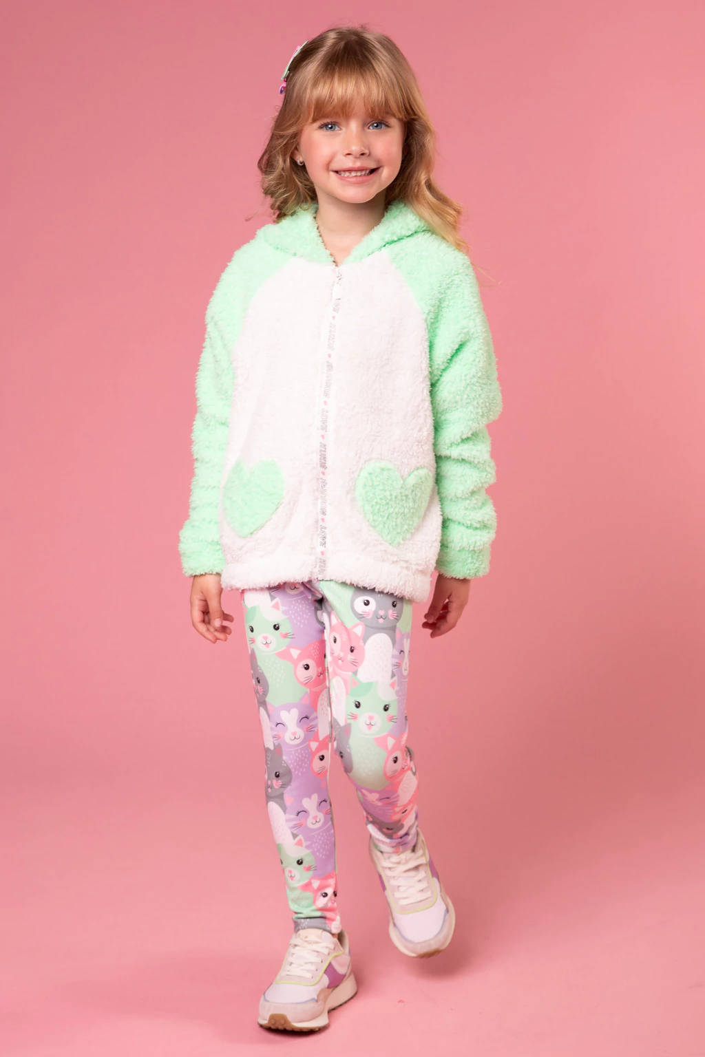 CONJUNTO KUKIÊ BLUSA JAQUETA PELUCIA/LEGGING ESTAMPADA (11867)