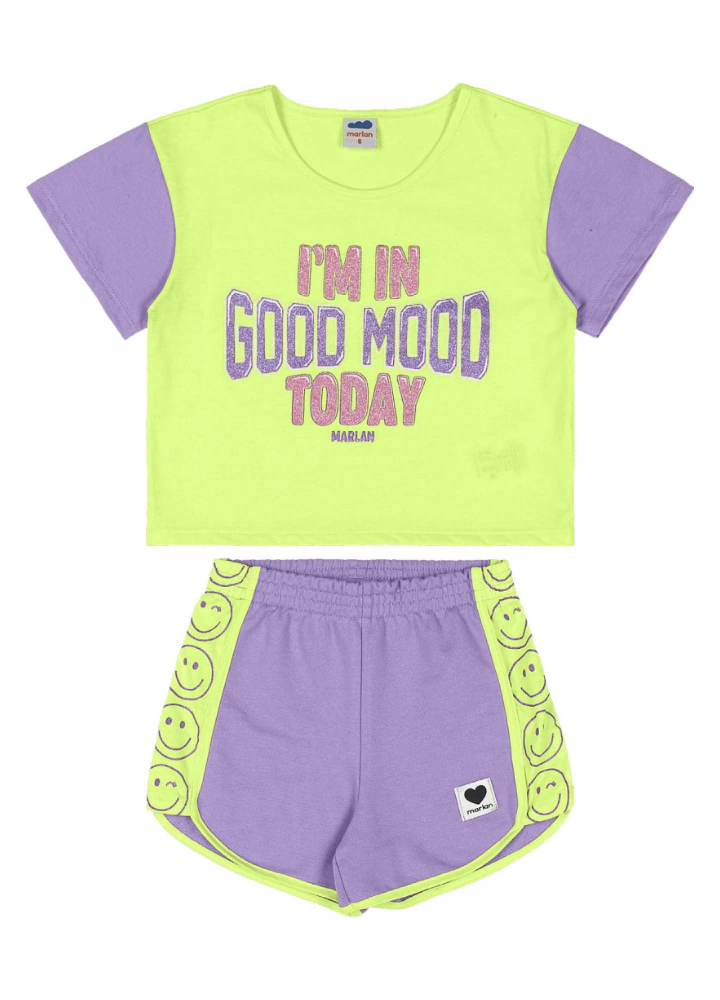 CONJ. MARLAN GOOD MOOD SHORTS MOLETINHO (9839)
