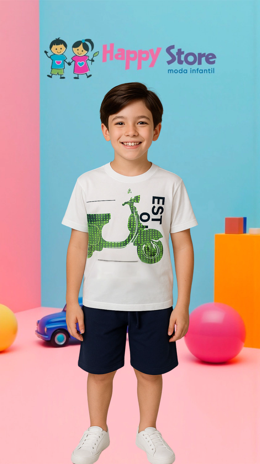 CONJ. MILON BL. ESTD 05 MOTO / SH MOLETINHO (14385)