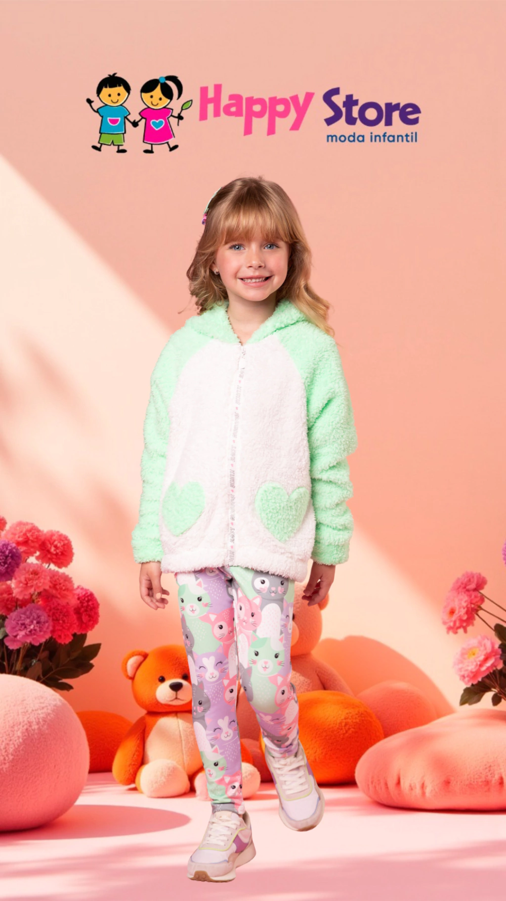 CONJUNTO KUKIÊ BLUSA JAQUETA PELUCIA/LEGGING ESTAMPADA (11867)