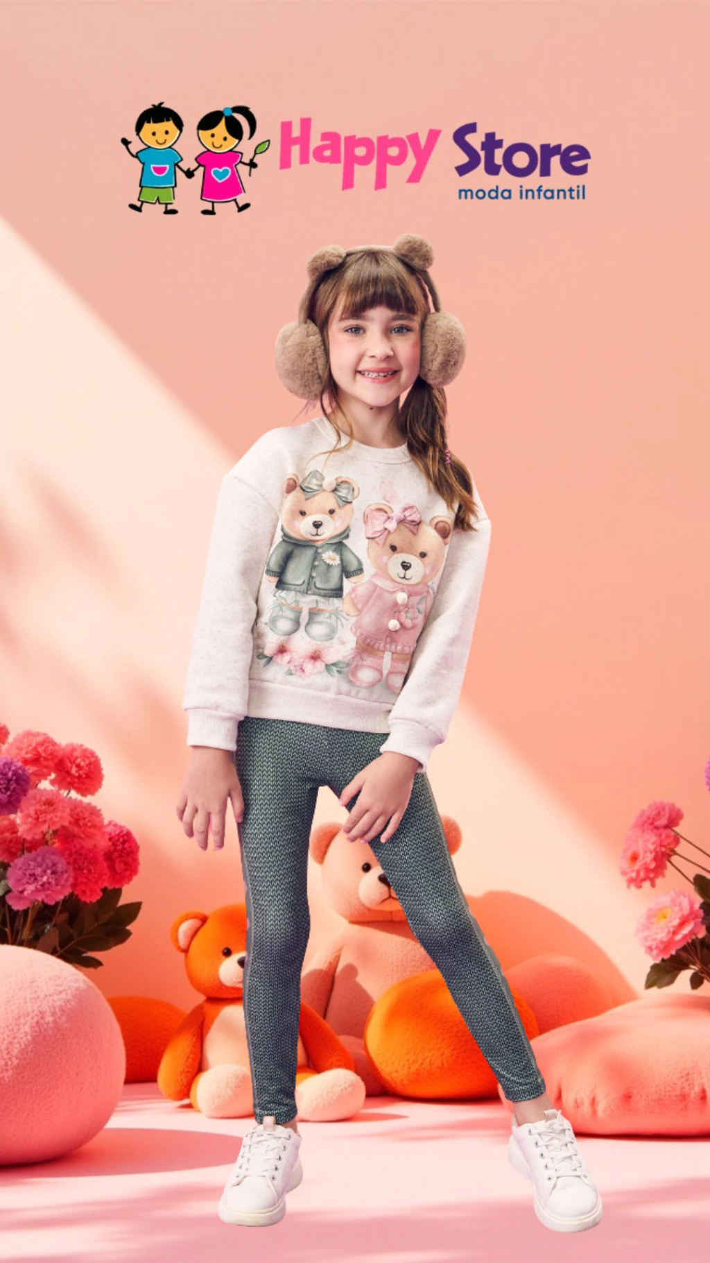 CONJ. KUKIÊ BLUSA MOLETOM URSINHO/LEGGING (11253)