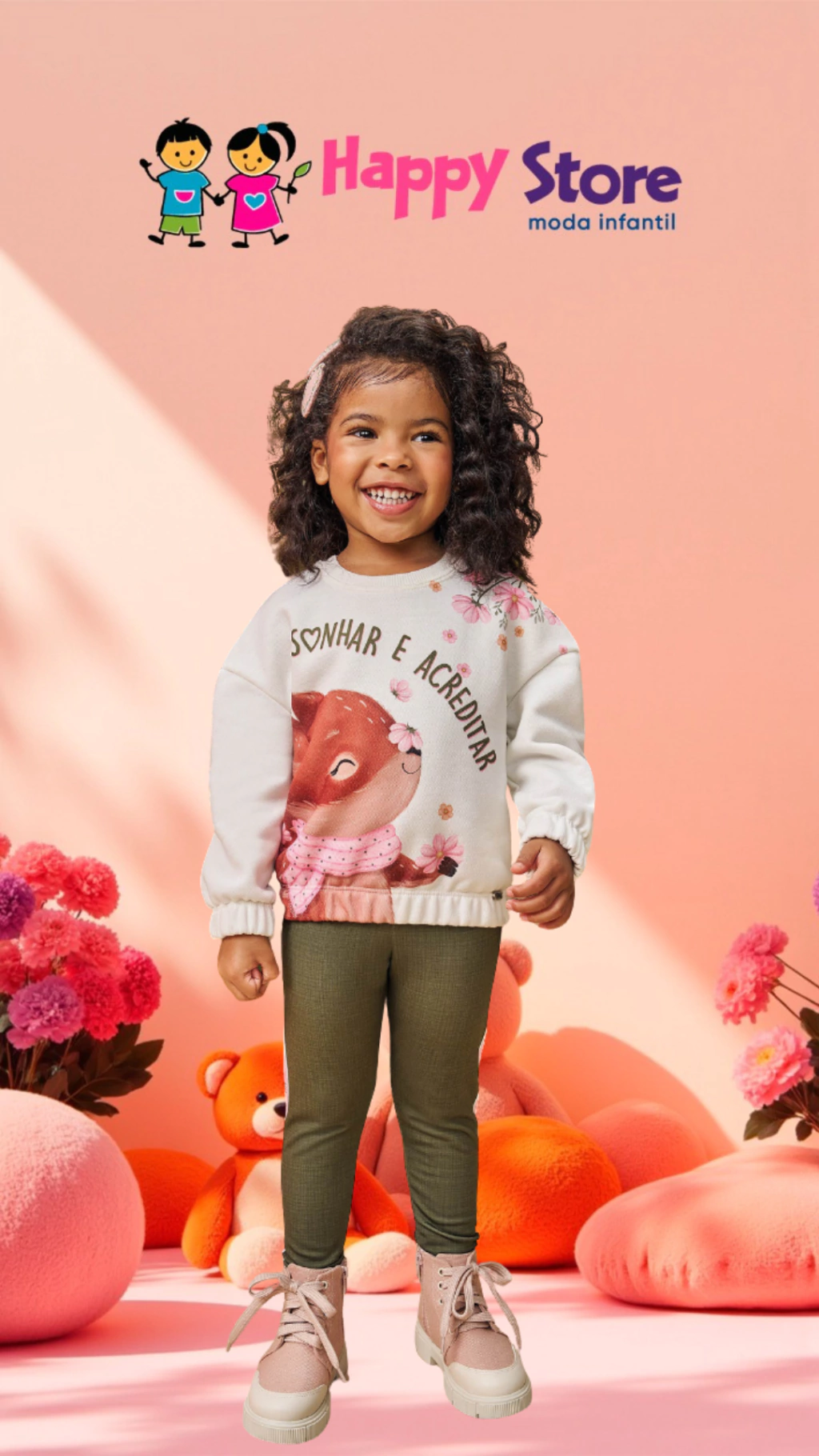 CONJ. INFANTI BLUSA RAPOSINHA CALÇA LEGGING (11284)