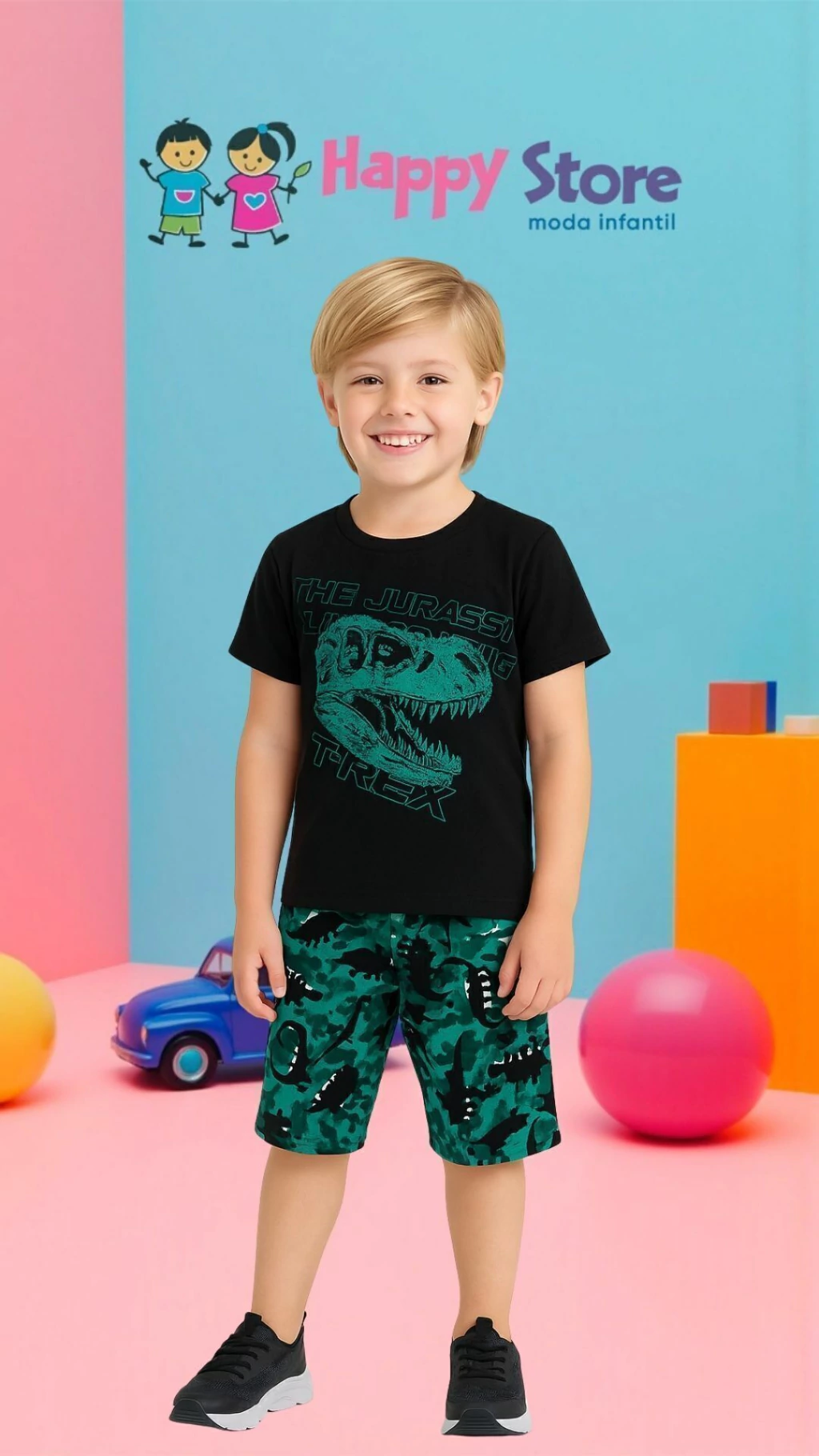 CONJ. BRANDILI BL. T-REX / SH MOLETINHO (14342)