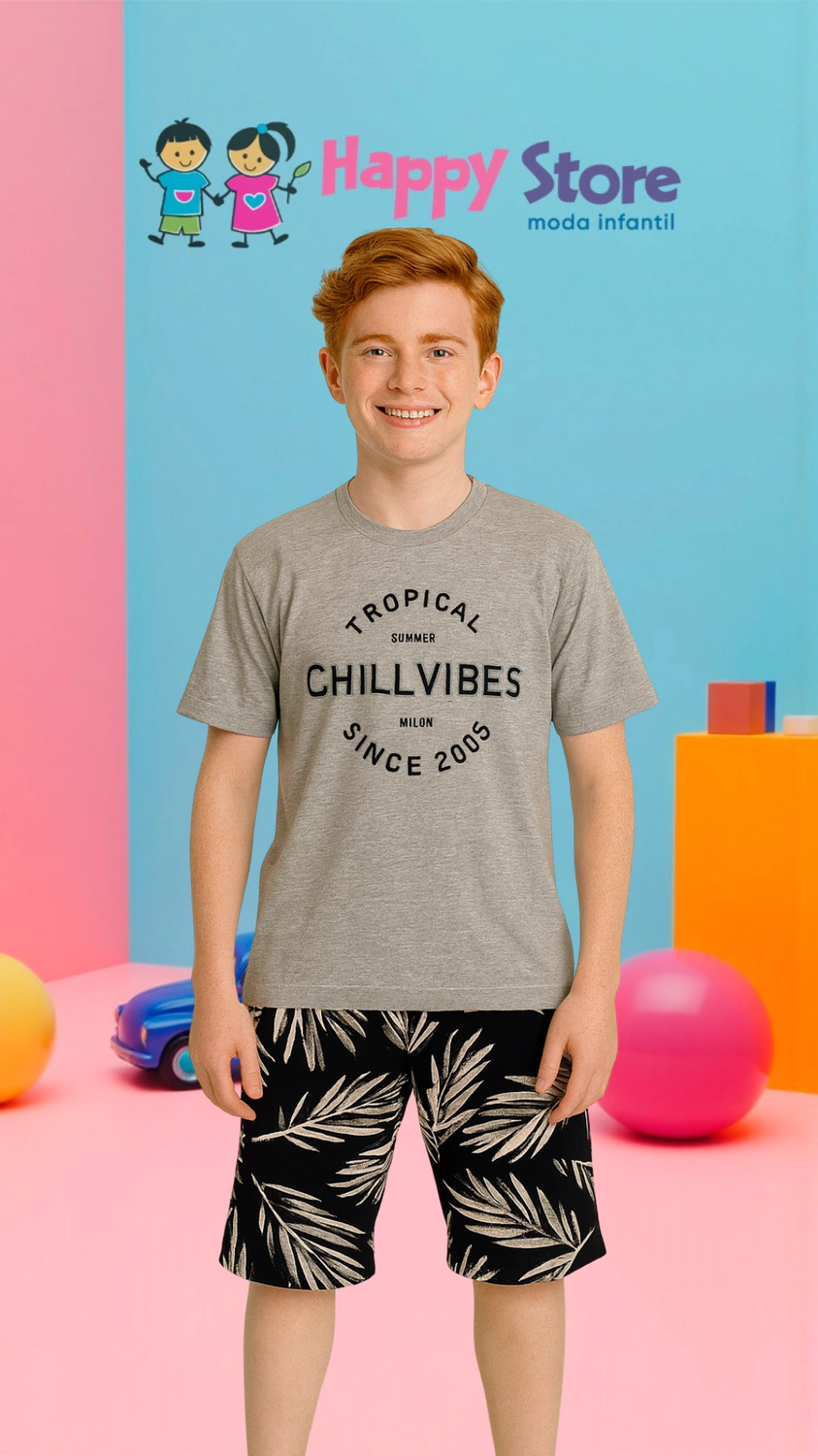 CONJ. MILON BL. CHILL VIBES / SH MOLETINHO (14384)