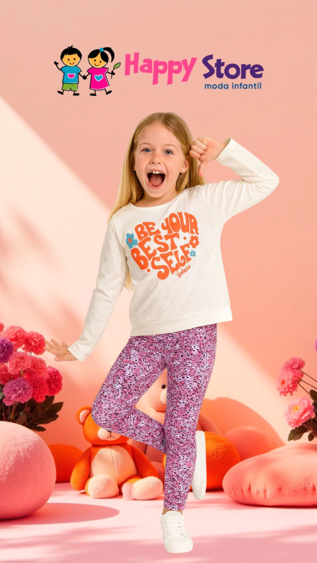 CONJ. VALEEN KIDS BL BE YOUR BEST/ CÇ LEGGIN (11182)