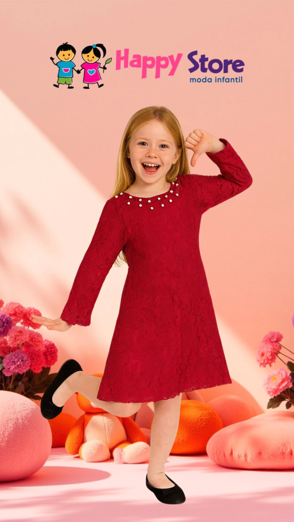 VESTIDO INFANTI RENDADO PEDRARIA (0397)