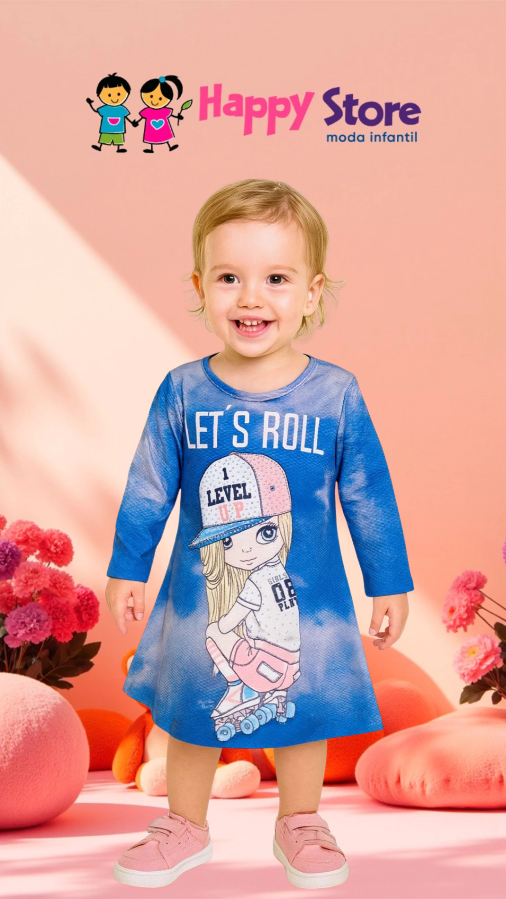 VESTIDO PLANETA PANO EM JACQUARD MANGA LONGA (1652)