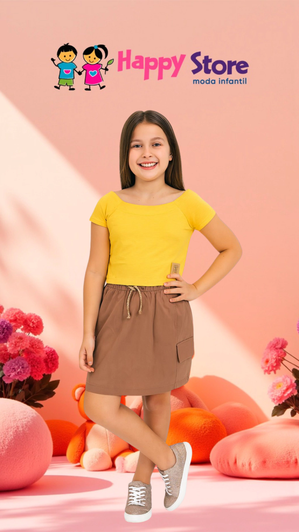 CONJ. FAKINI BL MALHA FLORENCE/ SH SAIA BALONÊ (12979)