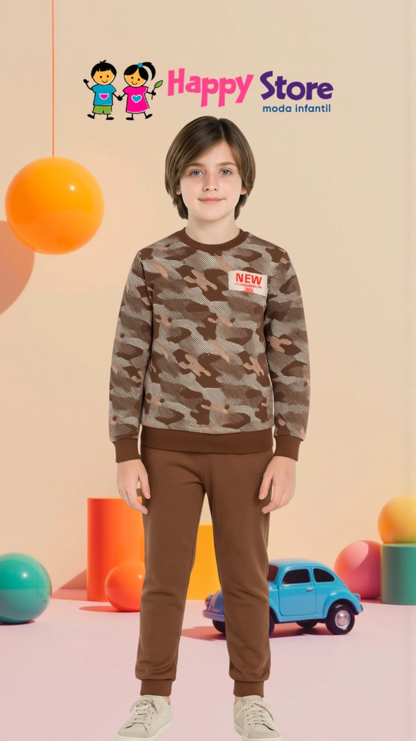 CONJ. ANGERO BL. MILITAR NEW BEFININGS / CÇ. MOLETOM (14076)