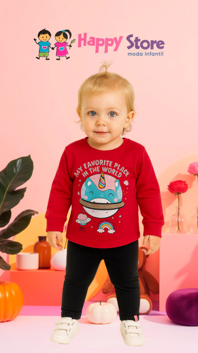 CONJ. TILE SUL BL. UNICORNIO PLANETA/CÇ. LEGGING (14048)