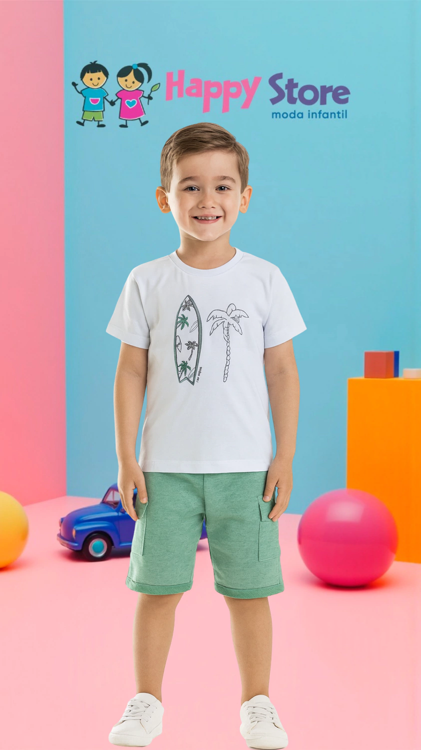 CONJ. BRINCAR É ARTE CM COQUEIRO/BERMUDA (13133)