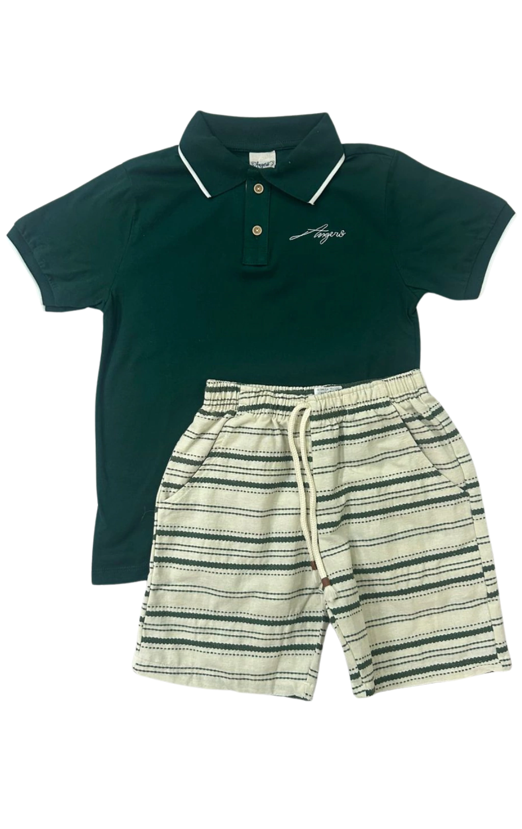 CONJ. ANGERÔ POLO/ BERMUDA STRIPE (13306)